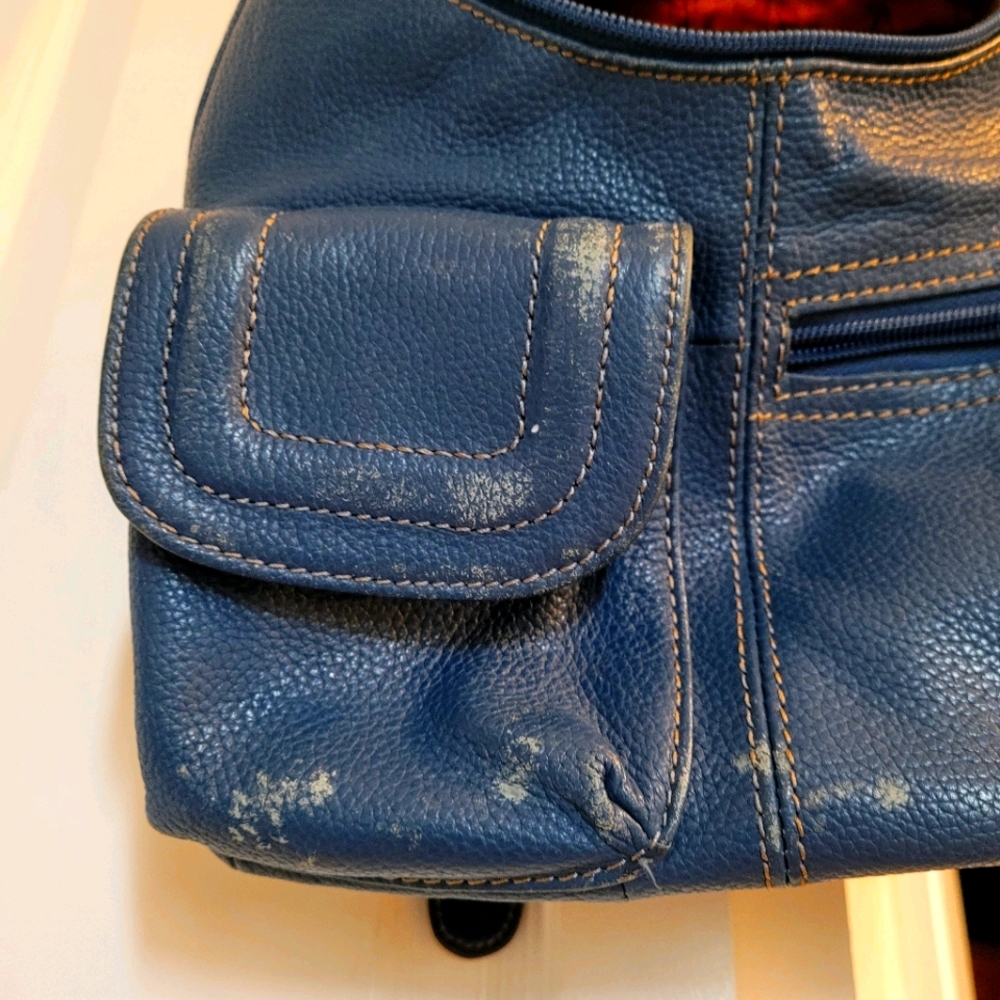 Blue Leather backpack